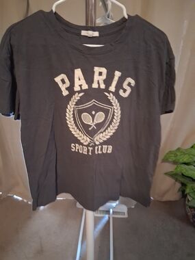 Maurices Charcoal Gray 'Paris Sport Club' Graphic Tee